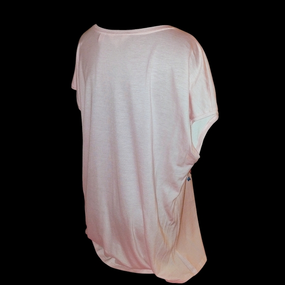 Women's Ted Baker Santula Raspberry Ripple Soft Pink Painted Flower Graphic Tee - Picture 10 of 10